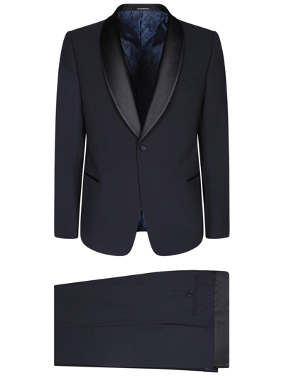 Shop Emporio Armani Single-breasted Suit In Blue