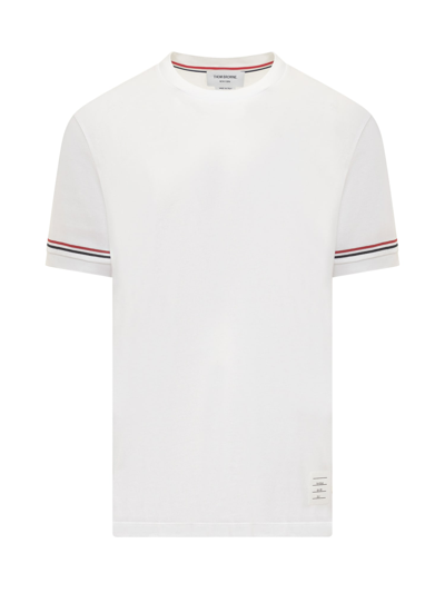 Shop Thom Browne Rwb Striped T-shirt In White