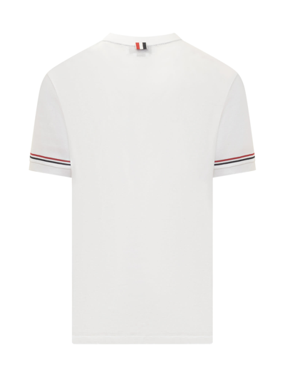 Shop Thom Browne Rwb Striped T-shirt In White