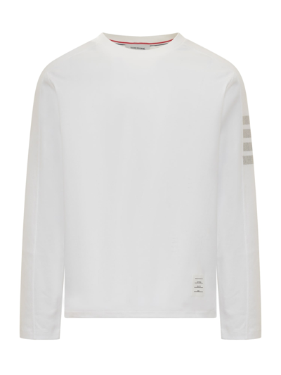 Shop Thom Browne 4-bar Striped T-shirt In White