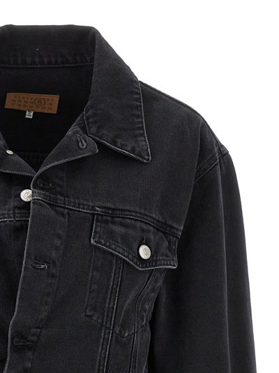 Shop Mm6 Maison Margiela Denim Jacket In Black