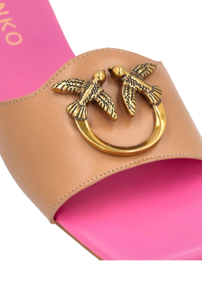 Shop Pinko Flat Sandal In Marrone