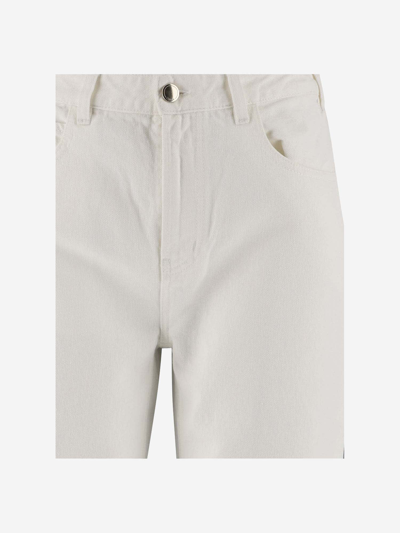 Shop Chloé Cotton Blend Denim Boyfriend Jeans In White