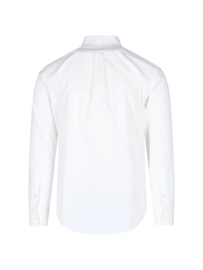 Shop Polo Ralph Lauren Logo-embroidered Button-up Shirt In White