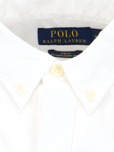 Shop Polo Ralph Lauren Logo-embroidered Button-up Shirt In White