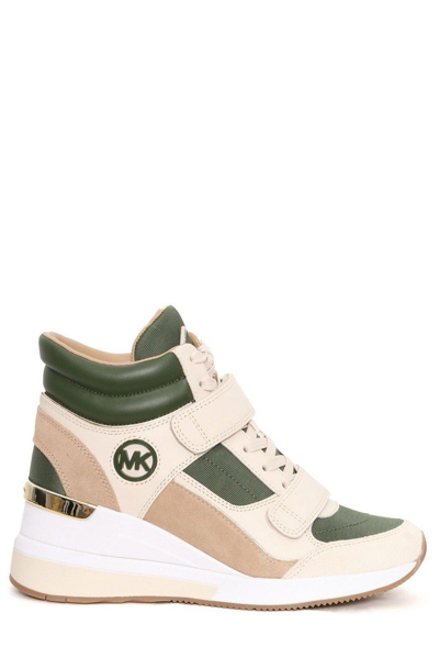 Shop Michael Kors High-top Wedge Trainers In Green