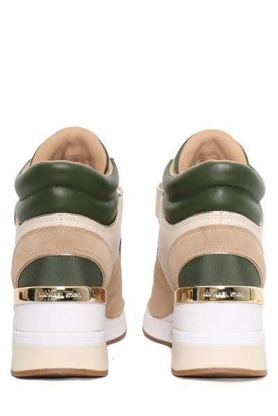 Shop Michael Kors High-top Wedge Trainers In Green
