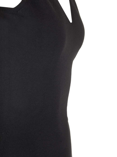 Shop Alexander Mcqueen V-neck Sleeveless Bodysuit In Black