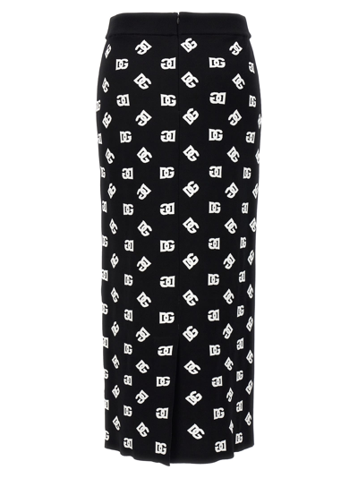 Shop Dolce & Gabbana Dg Skirt In White/black