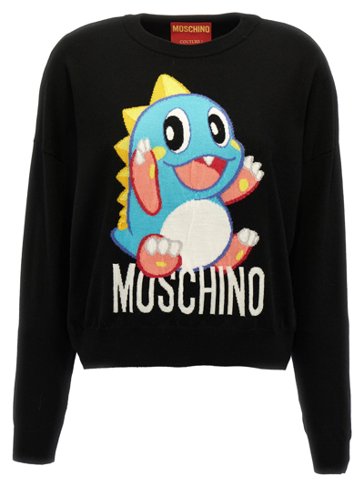 Shop Moschino Bubble Bobble Sweater In Black