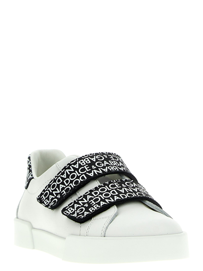 Shop Dolce & Gabbana Portofino Sneakers In White/black