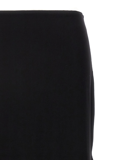 Shop Norma Kamali Long Skirt Wide Slit In Black