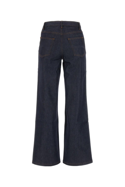 Shop Apc Blue Denim Elisabeth Wide-leg Jeans In Iai Indigo