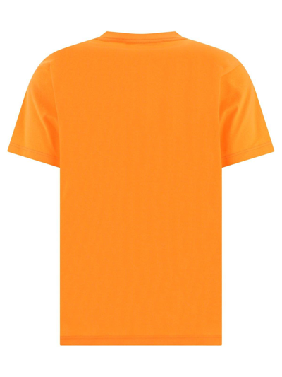 Shop Acne Studios Face Logo Patch Crewneck T-shirt In Ac1 Mandarin Orange
