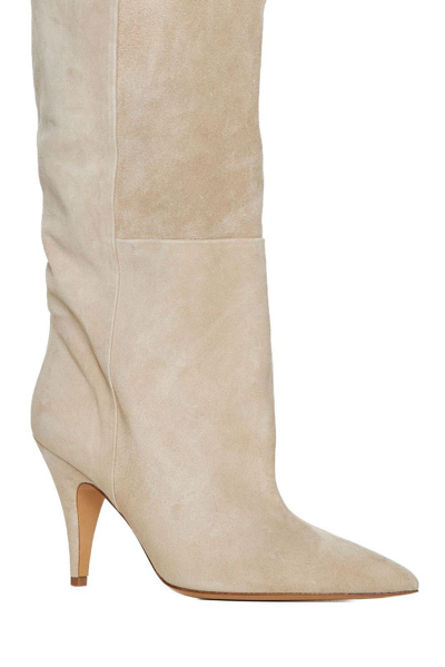 Shop Khaite The River Pointed-toe Knee-high Boots In Nude