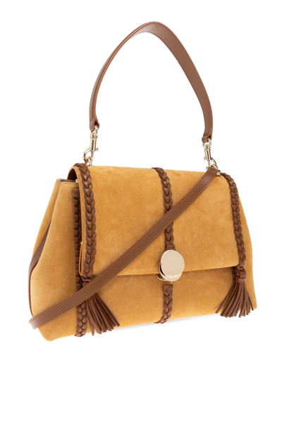 Shop Chloé Penelope Medium Shoulder Bag In Safari Gold