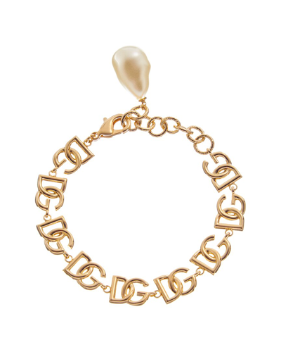 Shop Dolce & Gabbana Dg Logo Bracelet In Gold