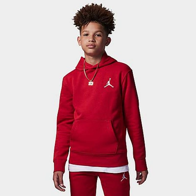 Shop Nike Jordan Kids' Mj Essentials Pullover Hoodie In Gym Red