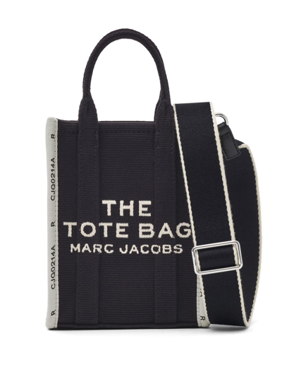 Shop Marc Jacobs Black The Jacquard Mini Tote Bag