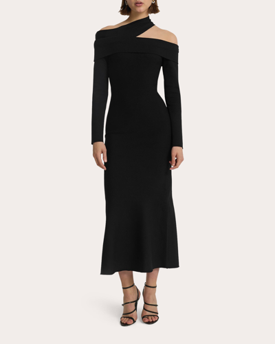 Shop Safiyaa Women's Tuiren Knit Midi Dress In Black