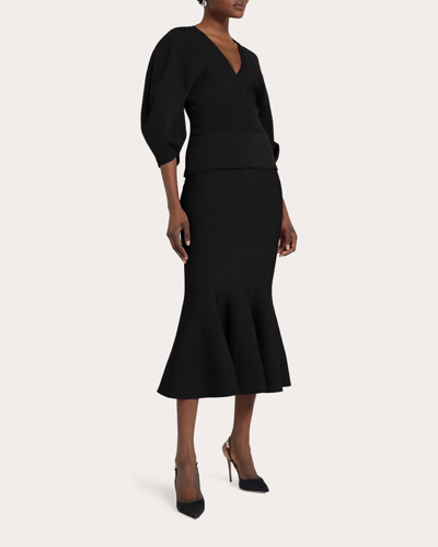 Shop Safiyaa Women's Kimberley Knit Midi Skirt In Black