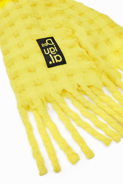 Shop Desigual Embossed Scarf In Yellow