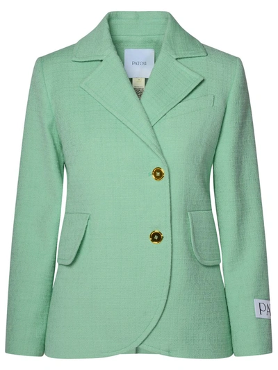 Shop Patou Mint Cotton Blend Jacket In Green