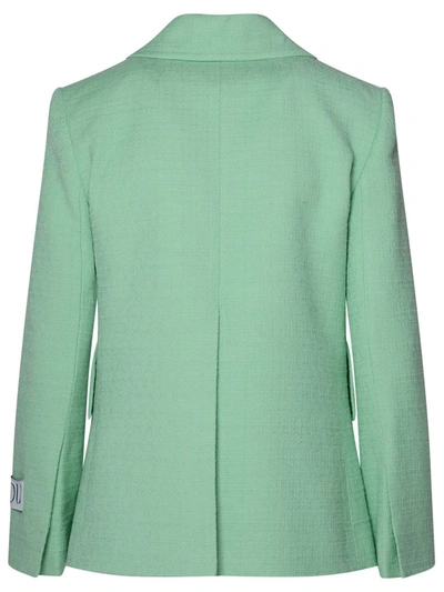 Shop Patou Mint Cotton Blend Jacket In Green