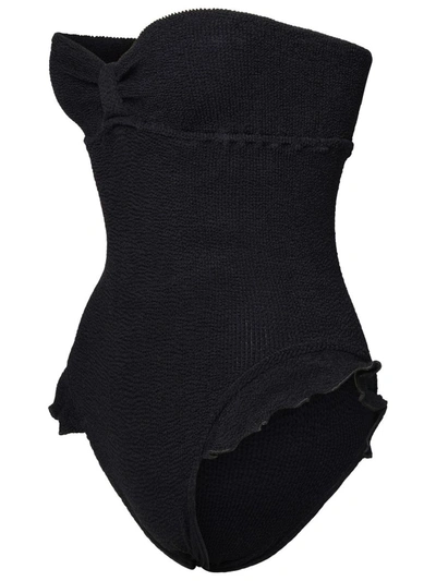 Shop Reina Olga Black Polyamide Swimsuit
