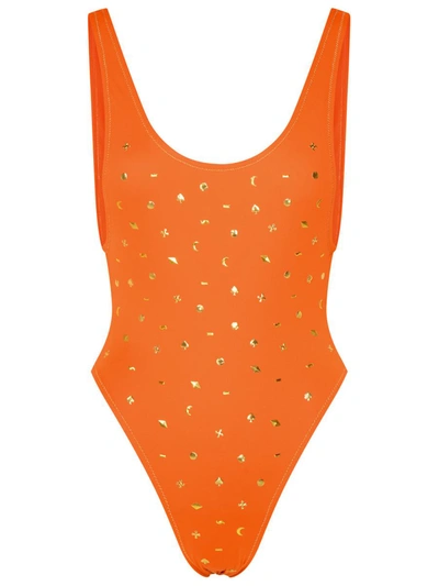 Shop Reina Olga Orange Polyamide Blend Swimsuit