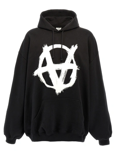 Shop Vetements Diuble Anarchy Sweatshirt White/black