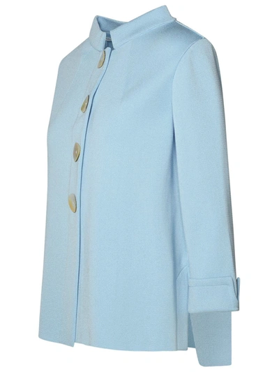 Shop Charlott Light Blue Cotton Blend Jacket