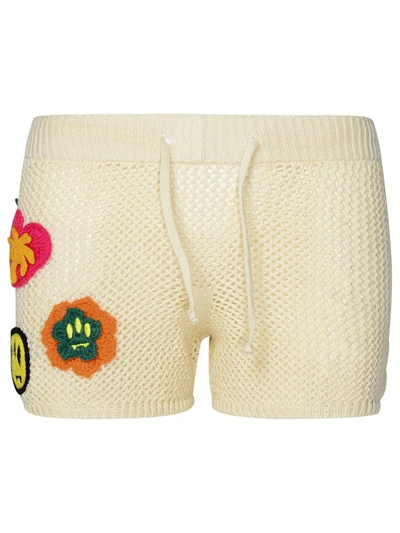 Shop Barrow Ivory Cotton Shorts In Avorio
