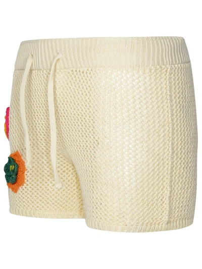Shop Barrow Ivory Cotton Shorts In Avorio