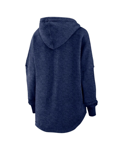 Fanatics Branded Heather Deep Sea Blue Seattle Kraken Lux Lounge Helmet Arch Pullover Hoodie In Heather Deep Sea Blue