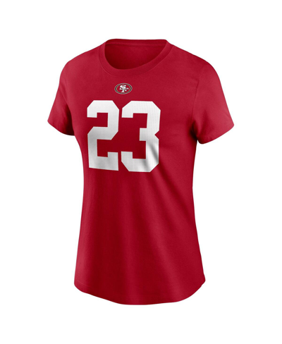 Shop Nike Women's  Christian Mccaffrey Scarlet San Francisco 49ers Player Name And Number T-shirt