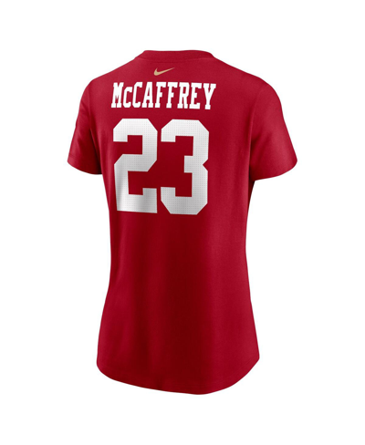 Shop Nike Women's  Christian Mccaffrey Scarlet San Francisco 49ers Player Name And Number T-shirt