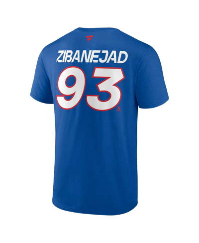 Shop Fanatics Men's  Mika Zibanejad Blue New York Rangers Authentic Pro Prime Name And Number T-shirt