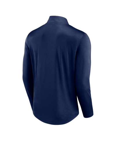 Fanatics Branded Navy New England Patriots Quarterback Quarter-zip Top In Navy