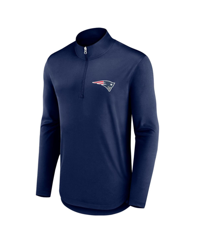 Fanatics Branded Navy New England Patriots Quarterback Quarter-zip Top In Navy