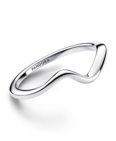Pandora Sterling Silver Wave Ring In Silver