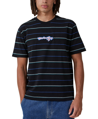 Shop Cotton On Men's Loose Fit Stripe T-shirt In Black Pop Easy Stripe,gravity