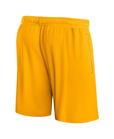 Shop Fanatics Men's  Gold Los Angeles Lakers Post Up Mesh Shorts