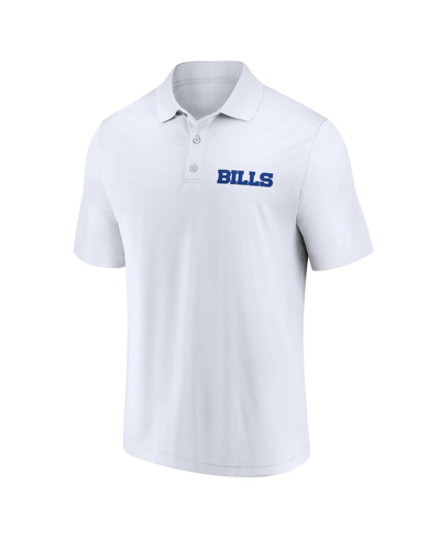Shop Fanatics Men's  White, Royal Buffalo Bills Lockup Two-pack Polo Shirt Set In White,royal