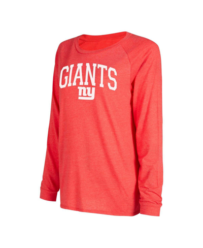 Concepts Sport Women's  Royal, Red New York Giants Raglan Long Sleeve T-shirt And Shorts Lounge Set In Royal,red