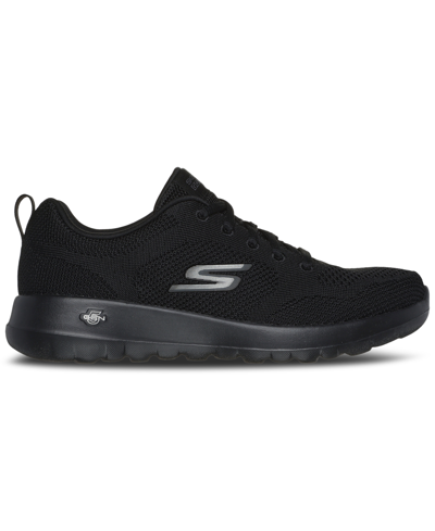 Skechers Women's Go Walk Joy Lace Walking Sneakers From Finish Line In Black
