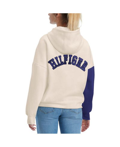 Shop Tommy Hilfiger Women's  Cream, Purple Baltimore Ravens Harriet Pullover Hoodie In Cream,purple