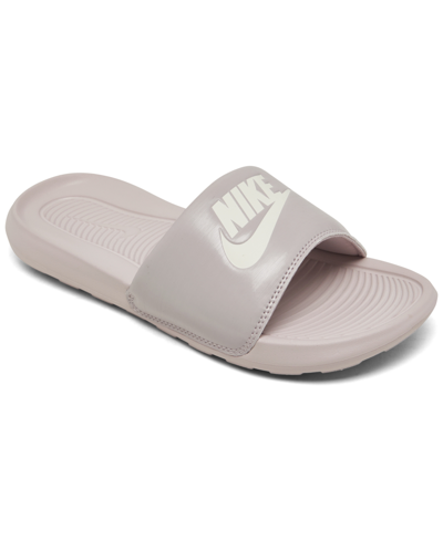 Shop Nike Women's Victori One Slide Sandals From Finish Line In Platinum Violet,sail