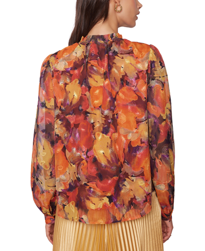 Shop Lost + Wander Women's Surreal Floral-print Blouse In Orange Multi
