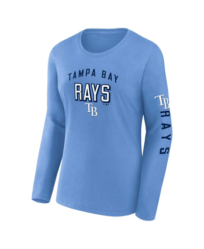 Fanatics Women's  Light Blue, Navy Tampa Bay Rays T-shirt Combo Pack In Light Blue,navy